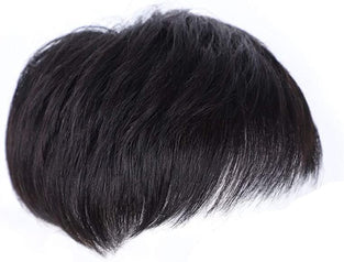 Knotless Toupee for Men, Short Hair Mechanism Wig, Full Real Hair Replacement Piece, Inch Wig Piece, Suitable for People with Hairline Falling Off,Natural (16 * 18 slant fringe design)