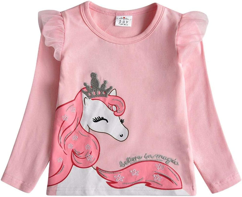 VIKITA Little Girls Cute Flower Long Sleeve T-Shirt Top for 1-8 Years