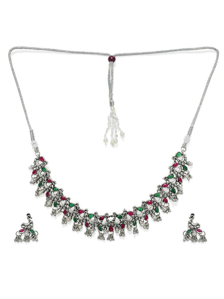 Zaveri Pearls Jewellery Set For Women (Silver) (Zpfk7561)