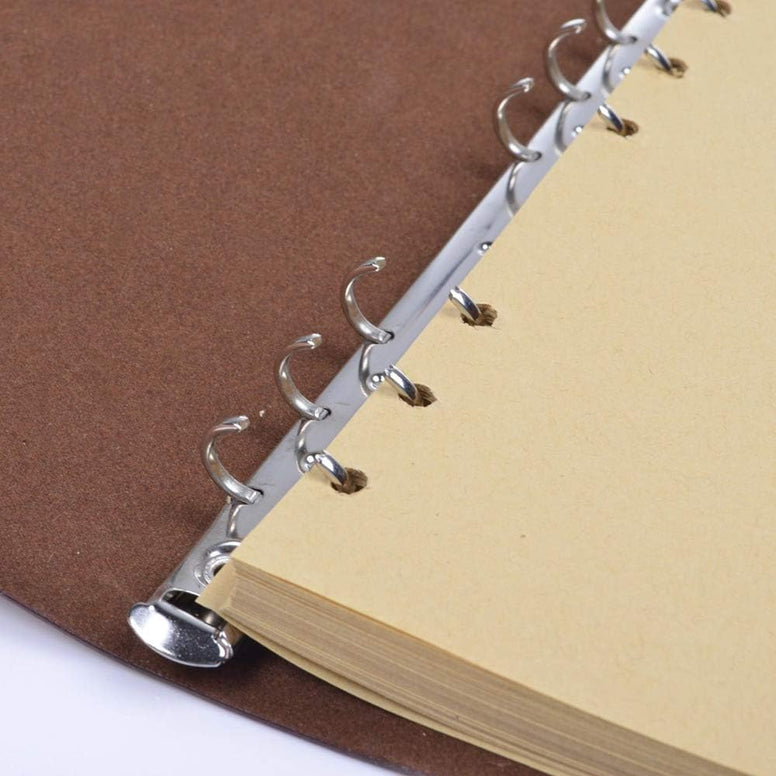 ming- Pu leather cover notebook to write diary, spiral blank string daily notepad, linerless paper, vintage pendant, classic relief, loose leaf