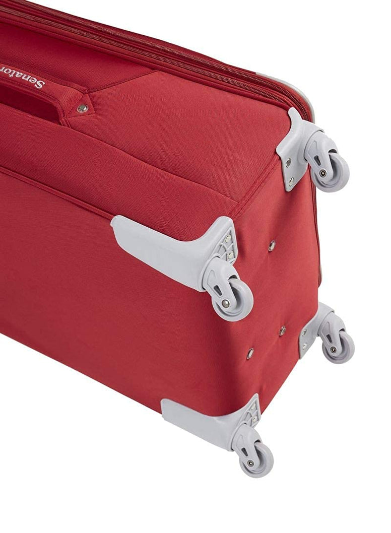 Senator Soft-Shell Luggage Extra Large Size Expandable Lightweight, Check in Size Luggage with Spinner Wheels 4 LL003 (Checked Luggage 32-Inch, Red)