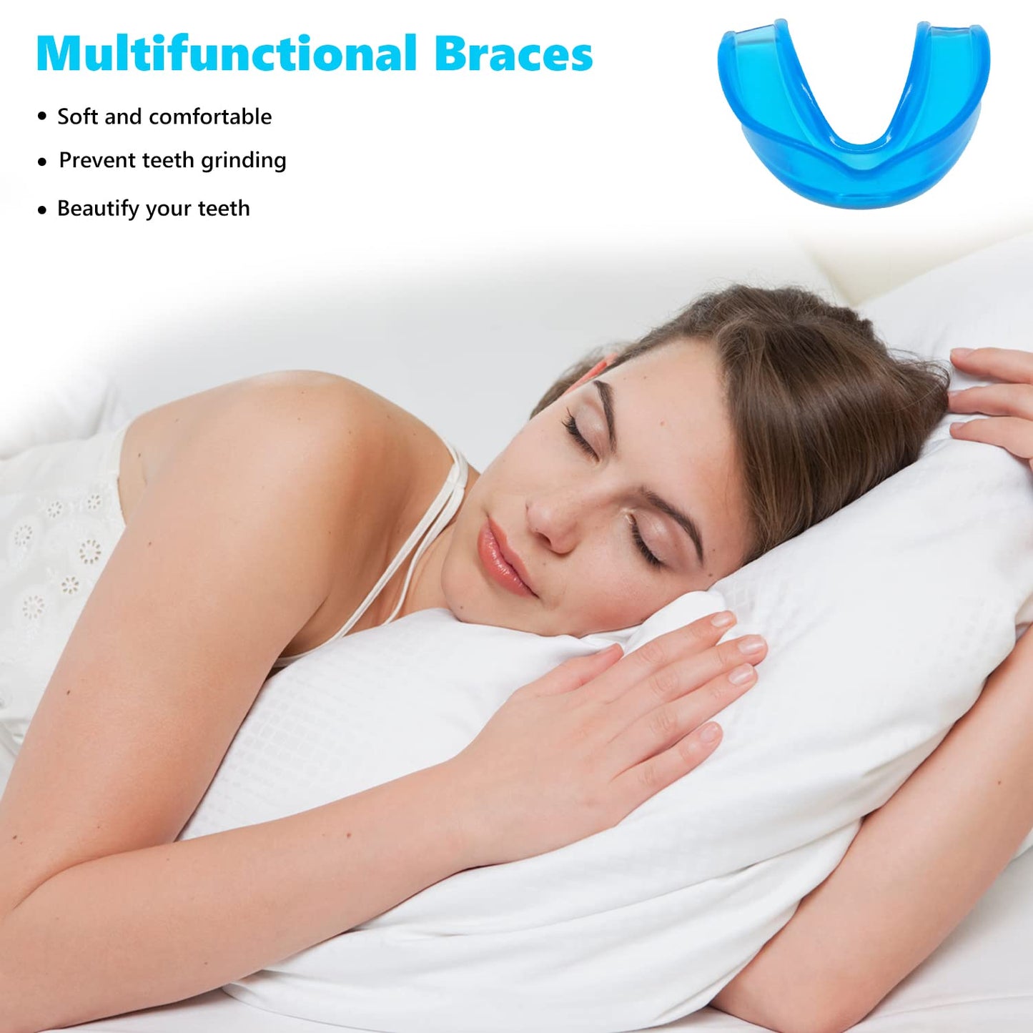 Mouth Guard for Teeth Grinding, 4PCS Reusable Teeth Grinding Guard and Improve Sleep Quality, Mouth Guard for Grinding Teeth and Clenching Anti Grinding Teeth Y4-HCYT