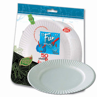 Fun Everyday Heavy-Duty Paper Plate, Large 9 Inch, Pack Of 50
