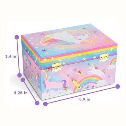 Jewelkeeper Girl's Musical Jewelry Storage Box with Spinning Unicorn, Cotton Candy Unicorn Design, The Beautiful Dreamer Tune, Ideal Gifts for Little Girls