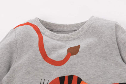 Toddler Boys Sweatshirts Long Sleeve Sport Elephant Sweat Shirt Dinosaur Pullover Crewneck Tops Tees Kids 2-7 Years