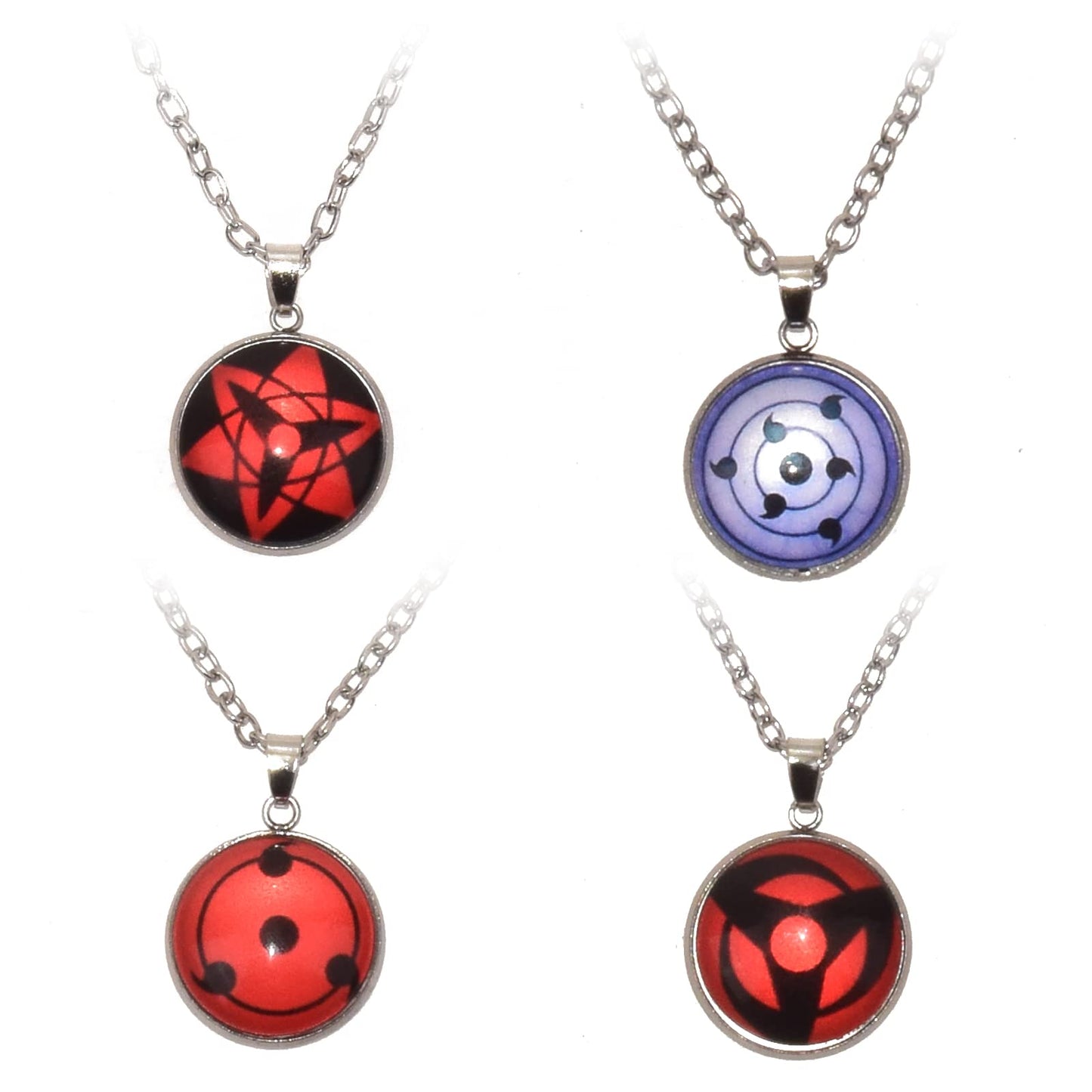 I3C Anime Pendant with Sharingan Design, Cosplay Accessory Zinc Alloy Naruto Necklace Unisex for Men, Women and Anime Fans