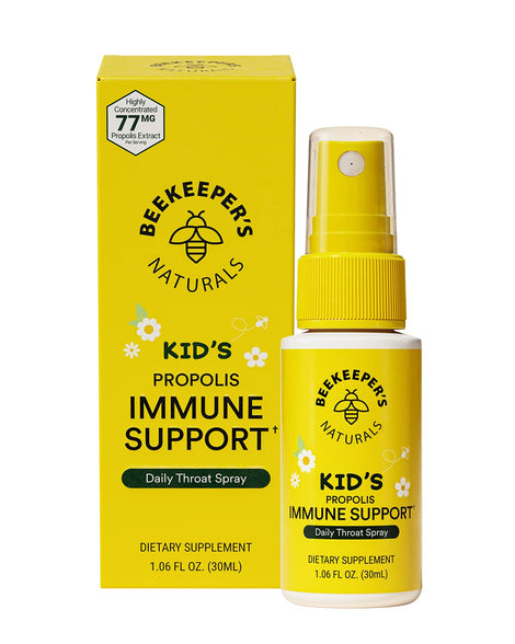 BEEKEEPER'S NATURALS Propolis Throat Spray for Kids - 95% Bee Propolis Extract - Natural Immune Support & Sore Throat Relief- Has Antioxidants & Gluten-Free (1.06 oz) Pack of 1 (Kids)
