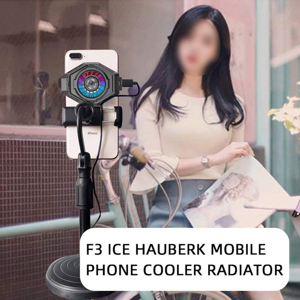 ARNO F3 Ice Hauberk mobile phone Cooler Radiator portable game console universal smart phone radiator wireless phone radiator fan 75-95mm adjustable handle