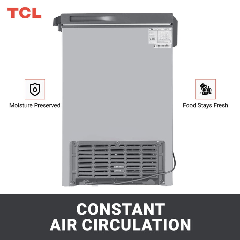 TCL 188LTR CHEST FREEZER MECHANICAL CONTROL-SILVER