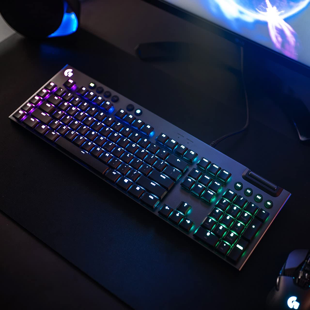 Logitech G815 Lightsync RGB Mechanical Gaming Keyboard With Low Profile Gl Clicky Key Switch, 5 ProgRAMmable G-Keys,Usb Passthrough, Dedicated Media Control