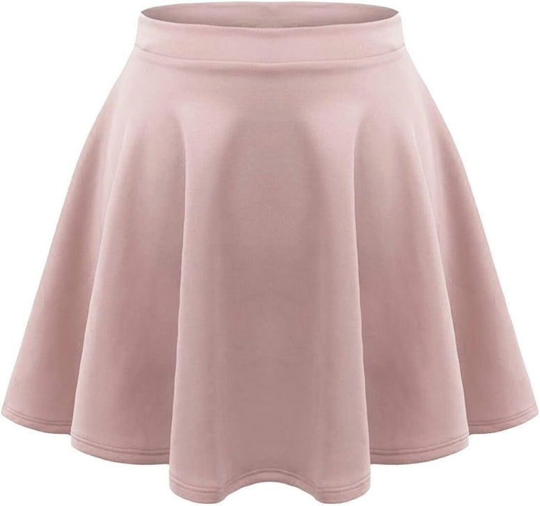 janisramone Kids Girls Children New Plain Flippy Flared High Waistband Stretch Short Mini Skater Skirts