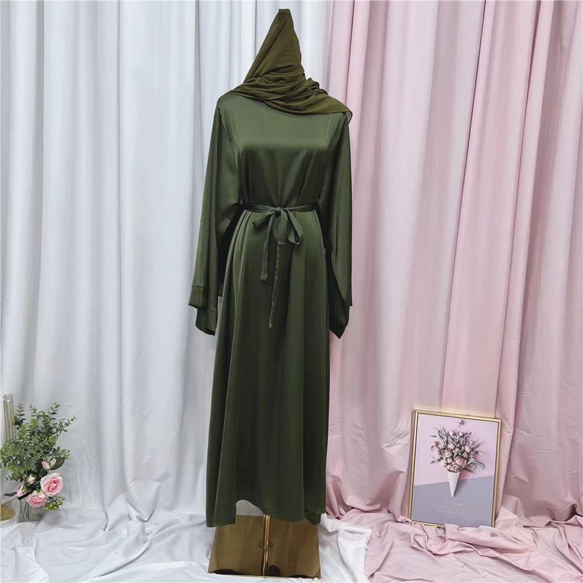 Abayas for Women Muslim Dress, Eid Ramadan Modest Prayer Clothes Islamic Arabic Kaftan Maxi Middle East Robe