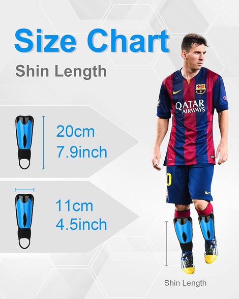 Shin Guards, Shin Pads Mens for Sports, Football Shin Pads Boys for Height 4’9’’ to 6’2’’, with Adjustable Straps and Ankle Support Football Gifts Size L Fits for Most Teenagers Boys and Adults