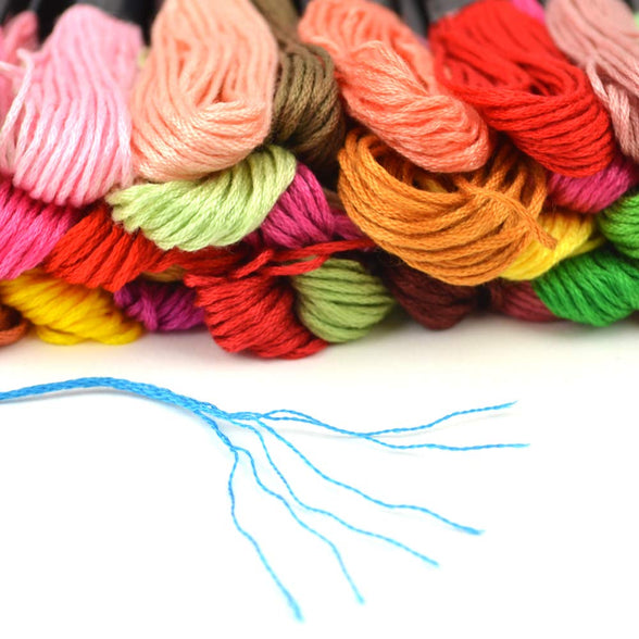 Embroidery Thread 50 Skeins Pack, DSL Cross Stitch Threads 8m (6 Strand) Rainbow Colour Embroidery Floss, Friendship Bracelets Threads, Crafts Sewing Thread with Needles, Bobbins, Threader, etc