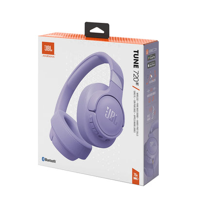 JBL Tune 720BT Wireless Over-Ear Headphones, Pure Bass Sound, Bluetooth 5.3, 76H Battery, Hands-Free Call, Multi-Point Connection, Foldable, Detachable Audio Cable - Purple, JBLT720BTPUR