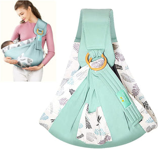 Baby Carrier All In 1, Newborn Sling, Adjustable Nursing Pouch, Safe Skin Friendly, Soft and Breathable, with Sturdy Loop, Easy To Use, Won't Fall Off, Suitable for Newborns and Babies, Green