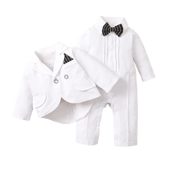 PURSKYY Baby Boy Dress Clothes, Toddler Gentleman Outift for Boy, Winter Infant Wedding Suit, Fall Christening Clothing Set  6-12 M