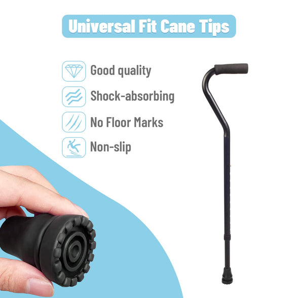 4Pcs Rubber Cane Tips 4/5Inch Heavy Duty Walking Cane Tips, Black Sturdy Replacement Cane Tip for Seniors Walking Stick, Safety Cane Crutch Accessories(4/5 inch Diameter Black)