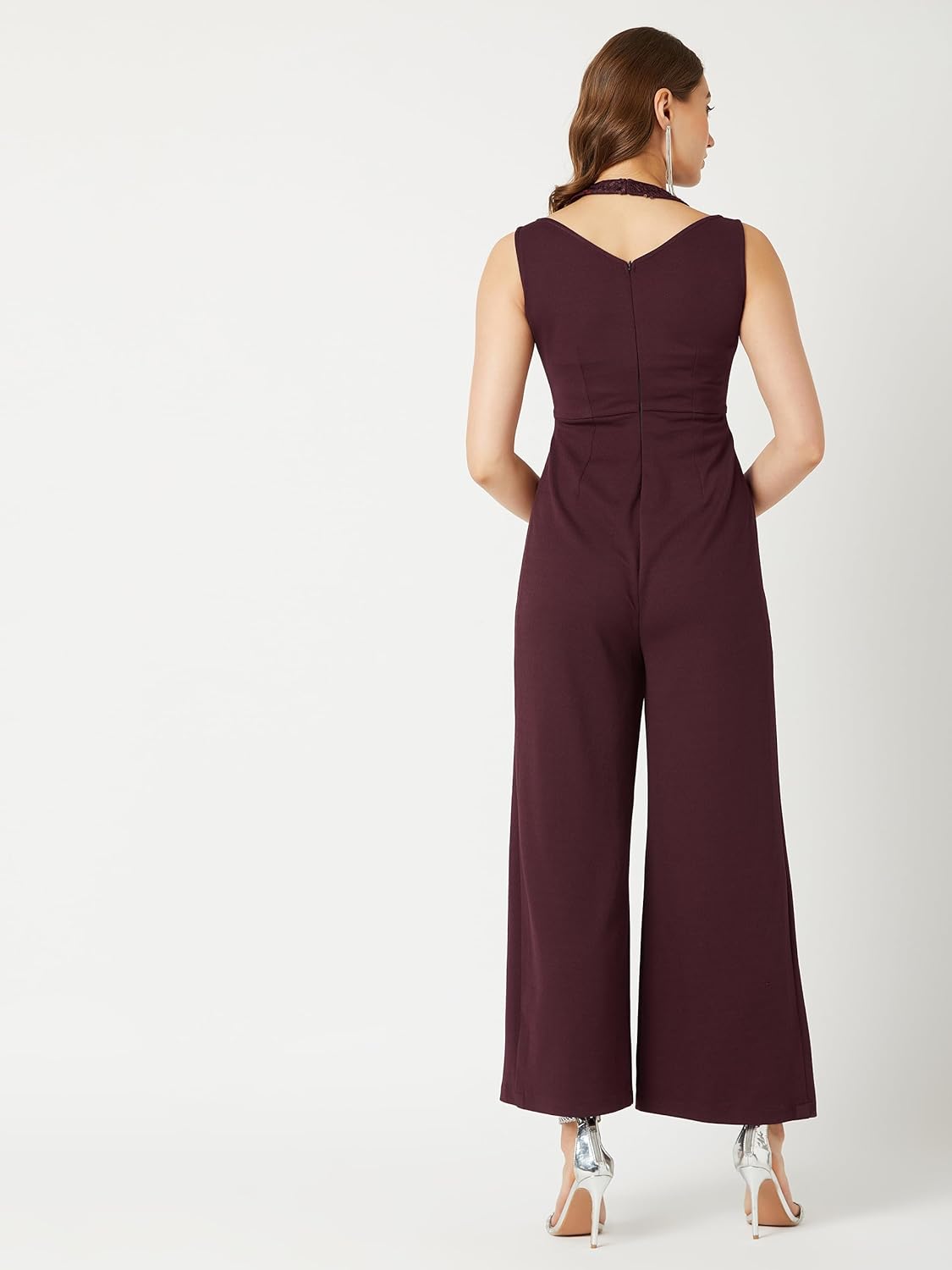 Miss Olive Women's Regular Fit Shirt Style Solid Jumpsuit