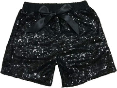 Digirlsor Baby Girls Sequin Shorts Toddler Kids Bowknot Cotton Short Pants Sparkles on Front,0-5 Years