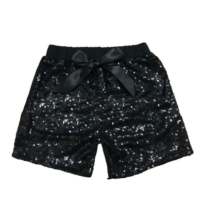 Digirlsor Baby Girls Sequin Shorts Toddler Kids Bowknot Cotton Short Pants Sparkles on Front,0-5 Years