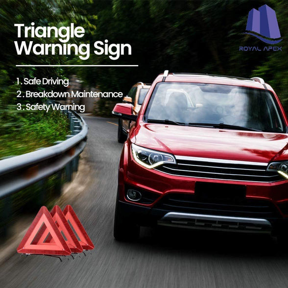 Royal Apex Safety Triangle Warning Kit Foldable Emergency Warning Triangle Sign Car Roadside Emergency Kit with Reflective (Pack of 1)