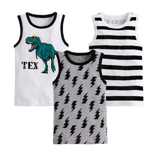 Azalquat Toddler Boys Tank Top 3 Pack Cotton Tanks Shirts Set