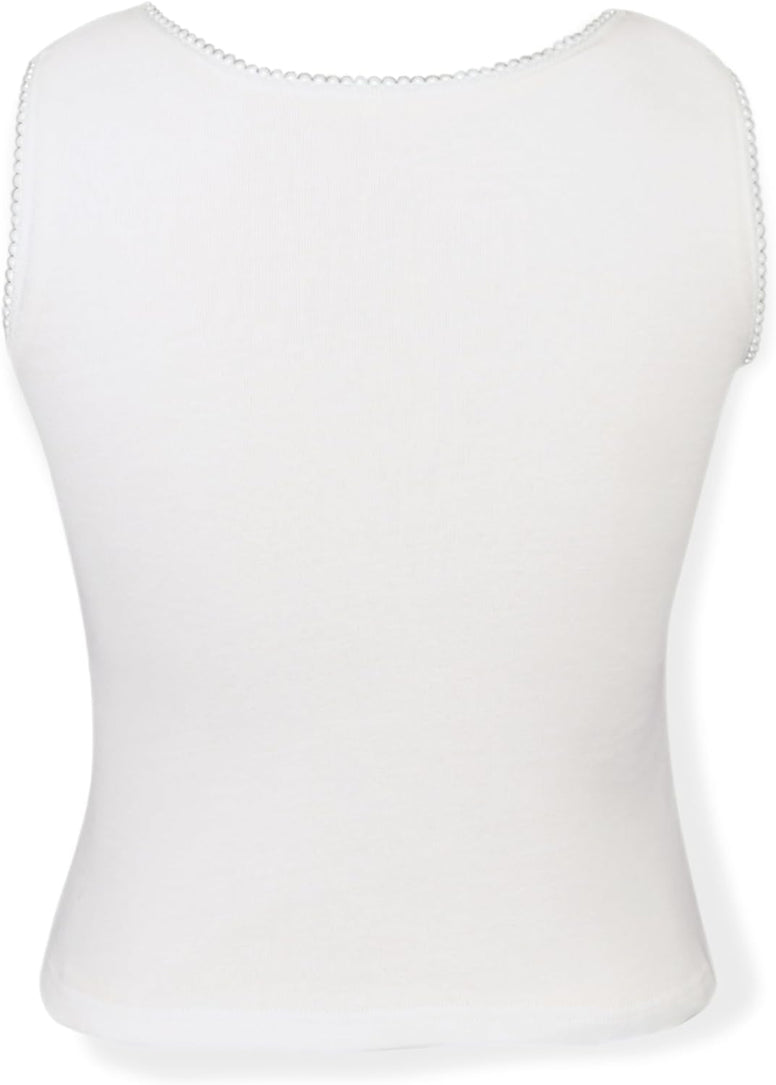 D'chica Girls Undershirt Cotton Camisoles Shelf Bra Layering Cami