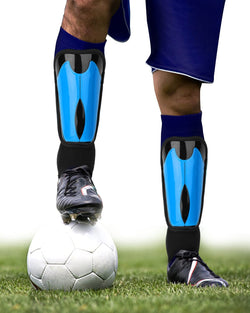 Shin Guards, Shin Pads Mens for Sports, Football Shin Pads Boys for Height 4’9’’ to 6’2’’, with Adjustable Straps and Ankle Support Football Gifts Size L Fits for Most Teenagers Boys and Adults