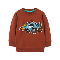 Toddler Boy's Cotton Crewneck Sweatshirt Long Sleeve Casual Pullover Shirts