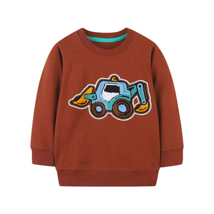 Toddler Boy's Cotton Crewneck Sweatshirt Long Sleeve Casual Pullover Shirts