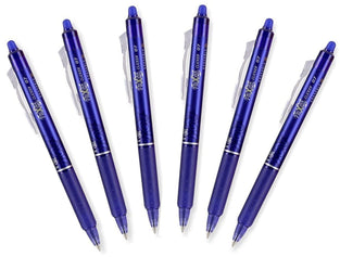 Pilot Frixion Clicker Retractable Erasable Gel Pens, Fine Point, Blue Ink (6)