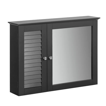 ((UAE STOCK) SoBuy BZR55-DG, Bathroom Wall Mirror Cabinet, Wall Mounted Bathroom Cabinet, Mirrored Storage Cabinet Unit, Grey
