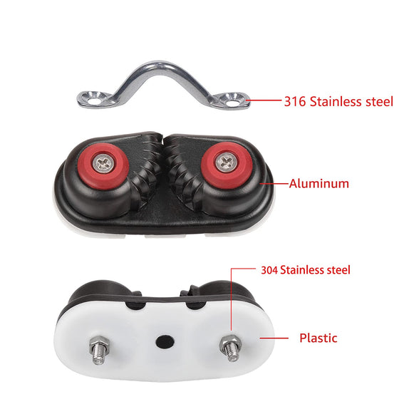 GANGUOLA Cam Cleats, Rope Cleats, Ball Bearing Fast Entry Cam Cleats for Line Sizes Upto 5/8 Inch, Aluminum, Sailing Sailboat Kayak Canoe Dinghy Accessories(2 PCS)