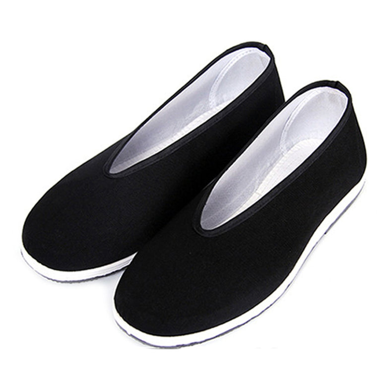 YunPeng Chinese Traditional Old Beijing Shoes Unisex Martial Art Kung Fu Tai Chi Rubber Sole Shoes Black (Size-8)