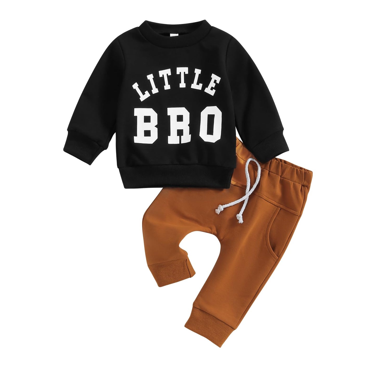 Maemukilabe Big Brother Little Brother Matching Outfit Toddler Baby Boy Long Sleeve Sweatshirt Pants Set Fall Winter Clothes 0-3M