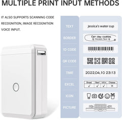 Label Maker Machine with Tape, Portable Bluetooth Label Printer, Mini Sticker Printer with 0.59x1.18 Inches Labels for Storage, Shipping, Barcode, Mailing, Office, Home, Organizing