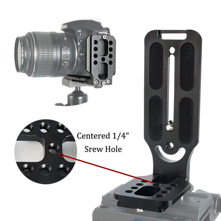L Shape Camera Bracket Video Vertical Shooting Quick Release Plate L Stand with 1/4 Inch Screw for DJI Ronin Zhiyun Stabilizer DSLR Camera