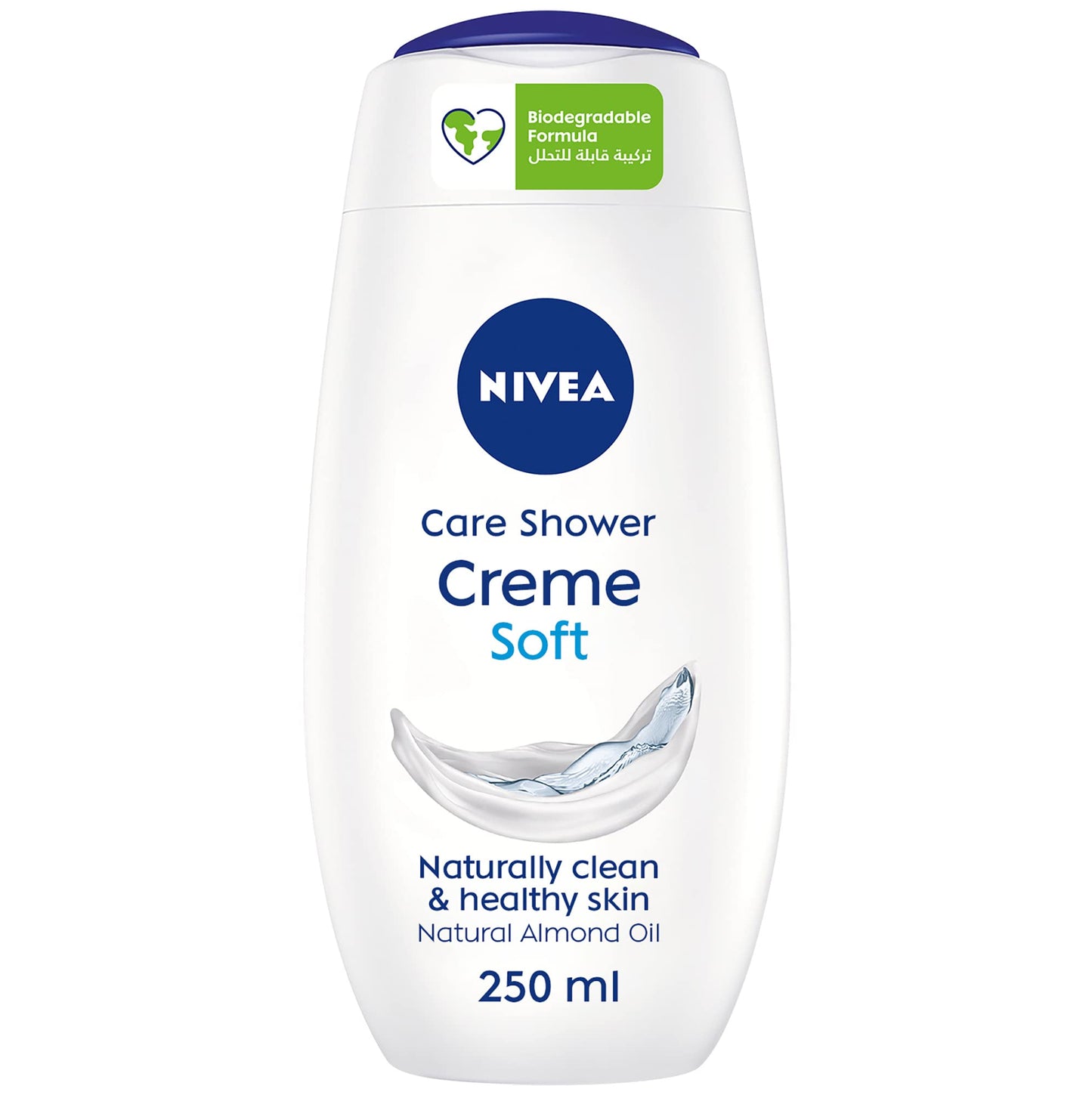 NIVEA Shower Gel Body Wash, Cleansing Creme Soft Almond Oil Mild Scent, 250ml
