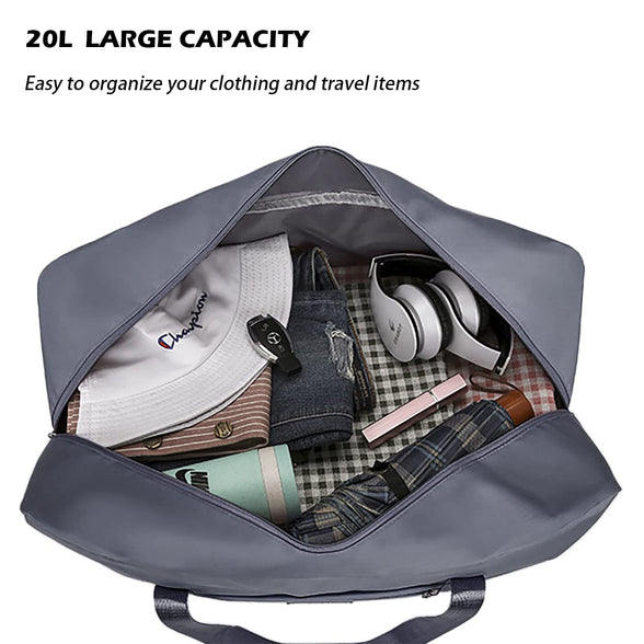 IMCUZUR Travel Duffel Bag, for Spirit Airlines Personal Item Bag 18x14x8 Carry on Luggage Overnight Bag, Weekender Bag for Women and Men (A-Grey), A-Grey, 17"L X 6"W X 13"H, Carry on Travel Bag
