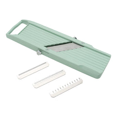 Benriner BN-1GR Japanese Handheld Mandolin Slicer with Three Interchangeable Stainless-Steel Blades-Ivory, Vegetable Fruit Cutter Peeler, Stainless Steel, Green