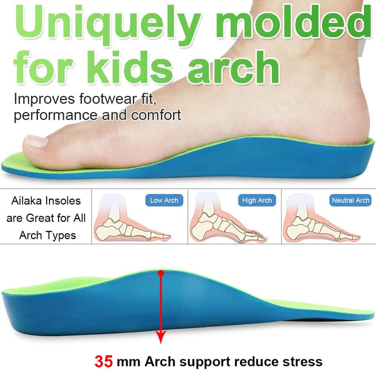 Ailaka Kids Orthotic Arch Support Shoe Insert for Overpronation Children Toddlers