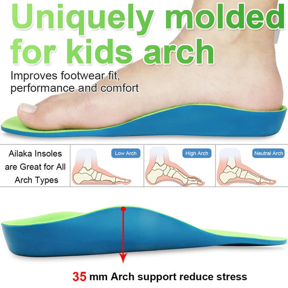 Ailaka Kids Orthotic Arch Support Shoe Insert for Overpronation Children Toddlers