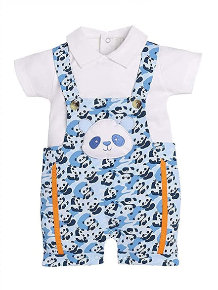 Baby Go 100% Pure Cotton Dungaree for Baby Boys (6-12 Months)