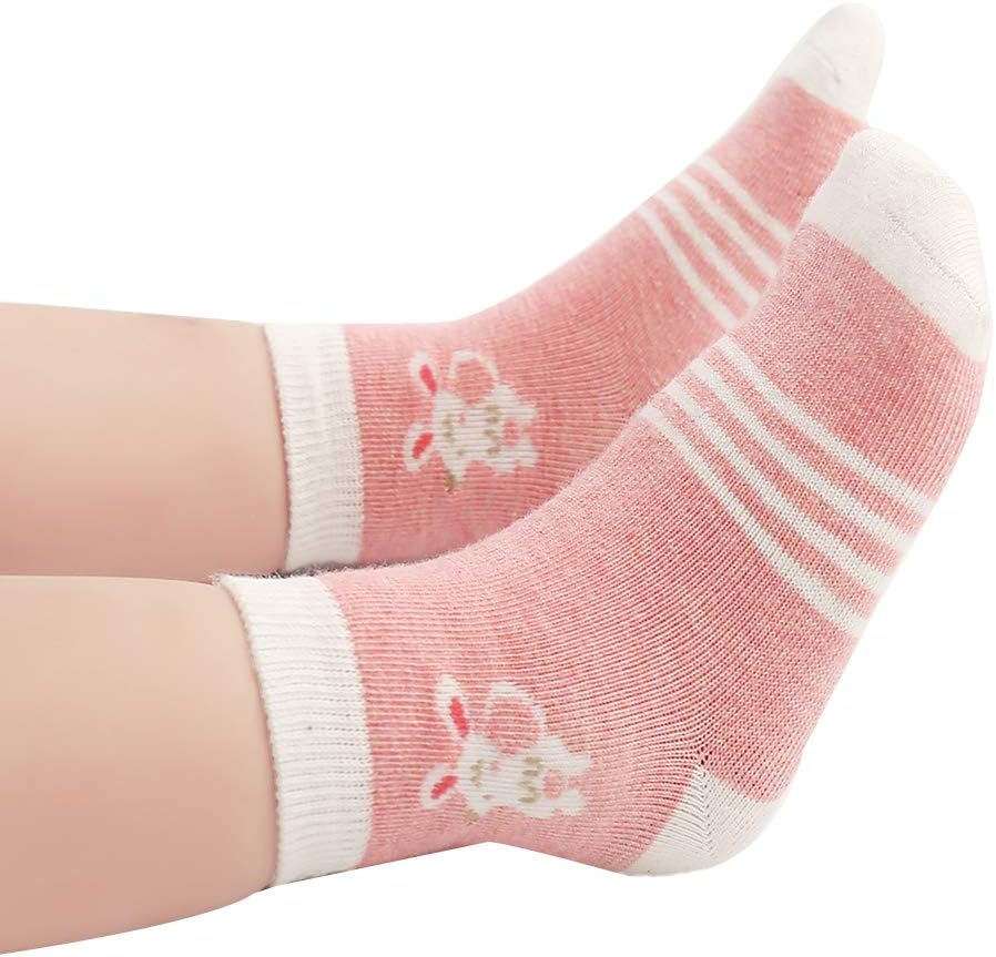 Cotton Coming Pink Cotton Baby Girl Socks, 9 Pairs Cute Socks for Baby Girls