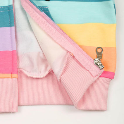 Girls Zip Up Hoodie Jacket Toddler Unicorn Rainbow Sweatshirt Kids Hooded Coat Casual Outerwear Size 2 Years