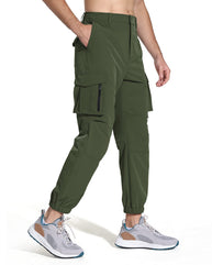 Capol Men's Hiking Cargo Pants Stretch Joggers Lightweight Tactical Travel Work Fishing Outdoor Causal Trousers with Pockets