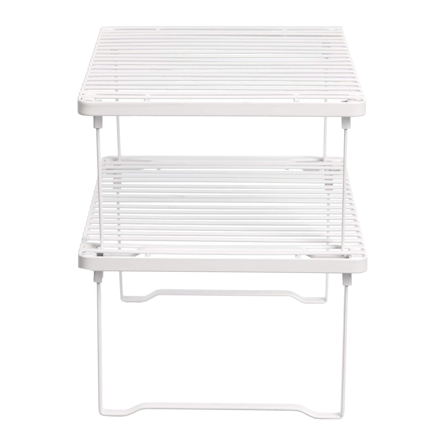 Stackable Metal Kitchen Storage Shelves, Set of 2 - White