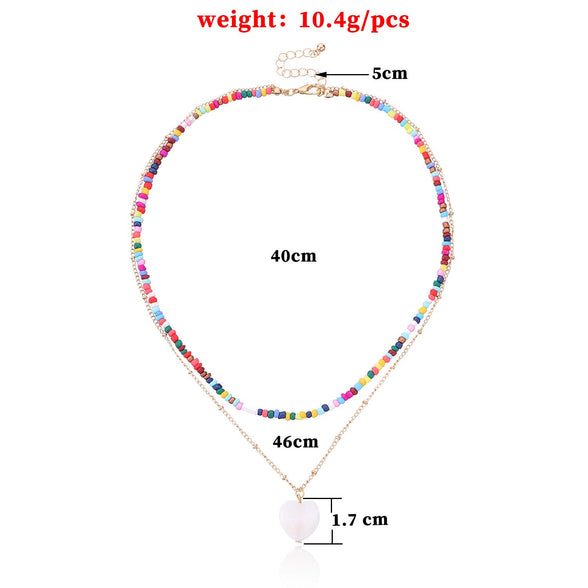 Yellow Chimes Jewellery Set for Girls Multicolor Beads Studded and Charm Hanging Necklace Set for Kids