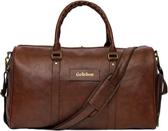 GOLDLINE Leather Duffle Bag for Travel Men Women- 50L - Brown, Brown, M, Luggage
